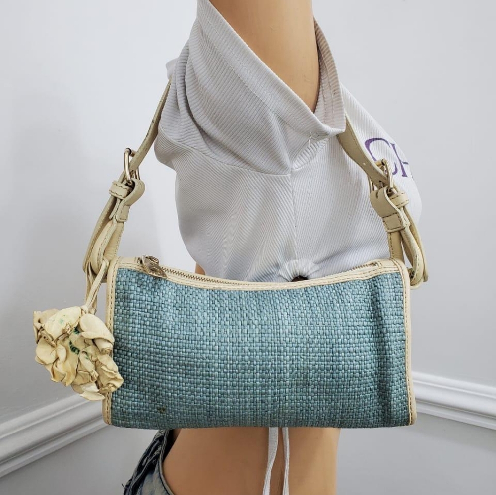 Celine Blue and Cream Shoulder Bag